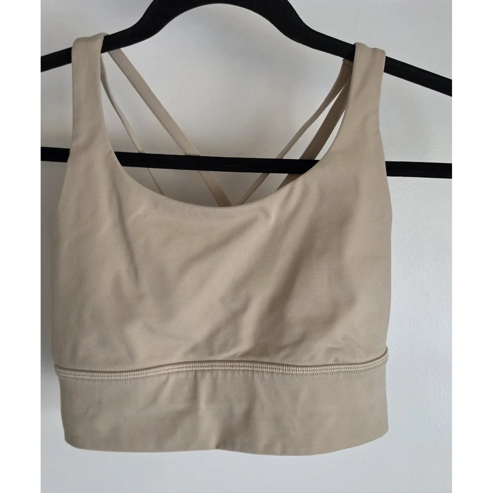 Lululemon Sports Bra Tan Sleeveless Athletic Athleisure Womens Bralette Top